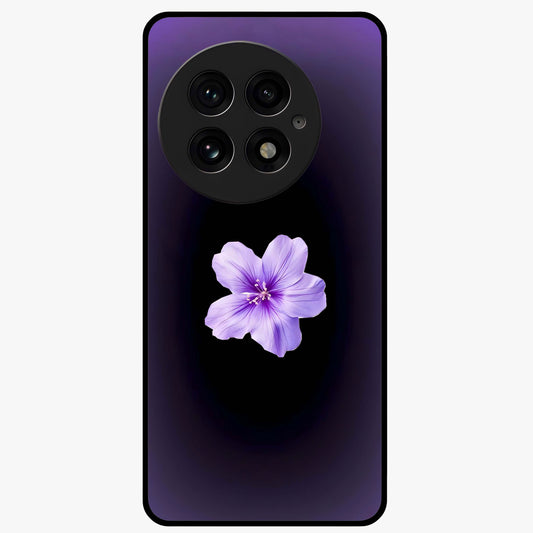 Flower on Soft Violet Gradient Glass Case for 1+13 elegant front view featuring floral artwork over smooth violet gradient