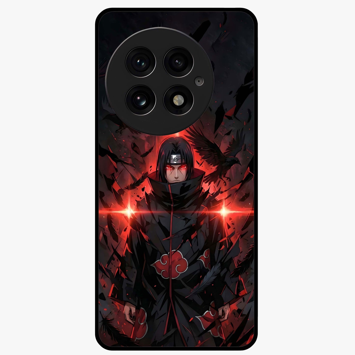 Focused Blade Discipline Glass Case for 1+13 bold front view featuring sharp blade inspired artistic artwork