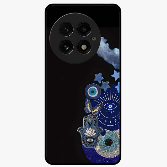 Galactic Charm Cluster Glass Case for 1+13 artistic front view featuring clustered cosmic charm artwork