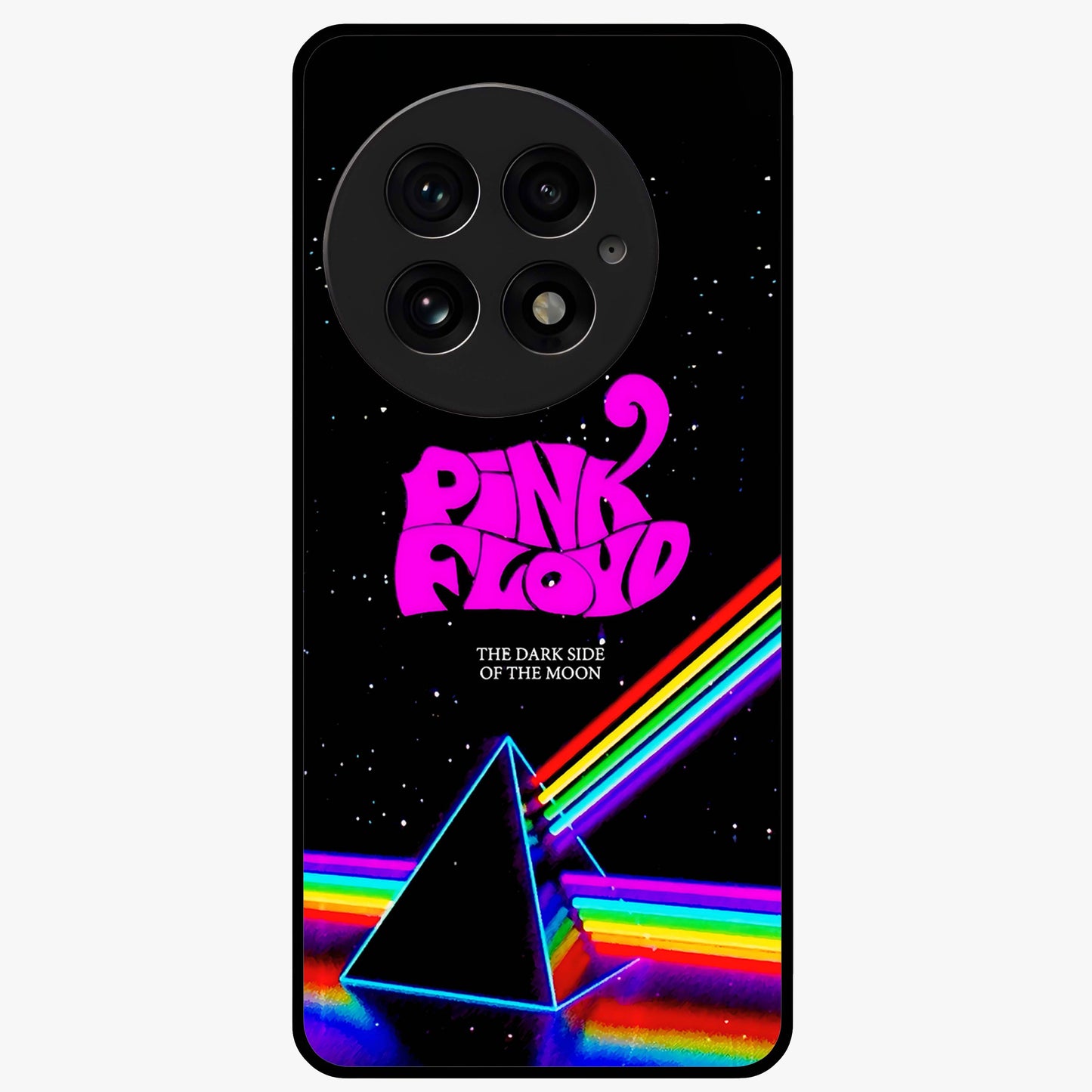 Galactic Light Frequency Glass Case for 1+13 futuristic front view featuring abstract light wave artwork