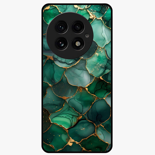 Geometric Polyester Pattern Glass Case for 1+13 modern front view featuring abstract geometric pattern artwork