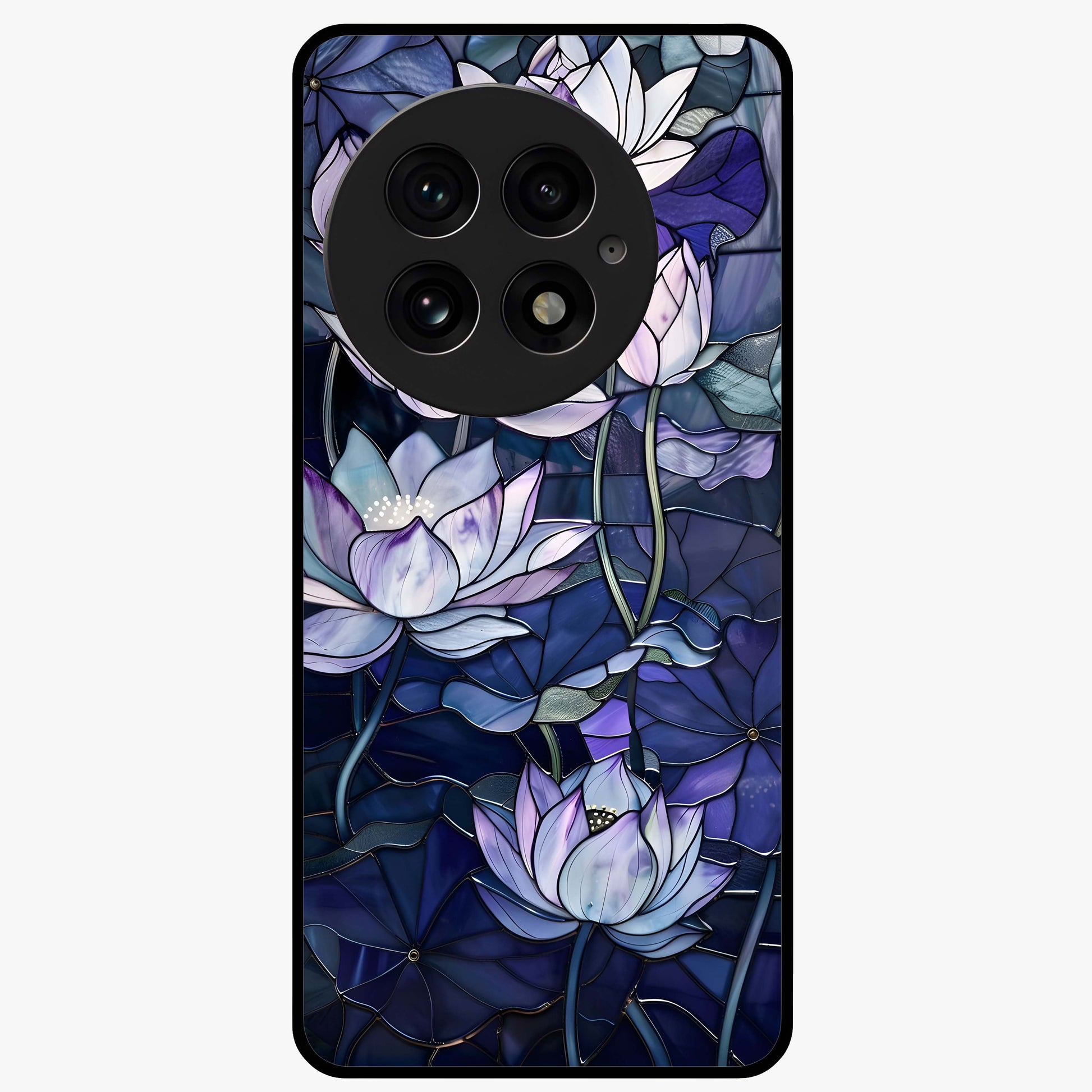 Gloss Petal Rush Glass Case for 1+13 bold front view featuring dynamic floral artwork with glossy appeal