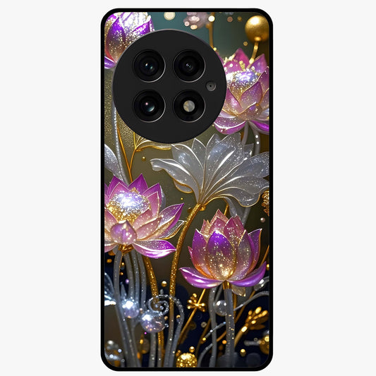 Golden Mind Moment Glass Case for 1+13 artistic front view featuring abstract golden inspired artwork