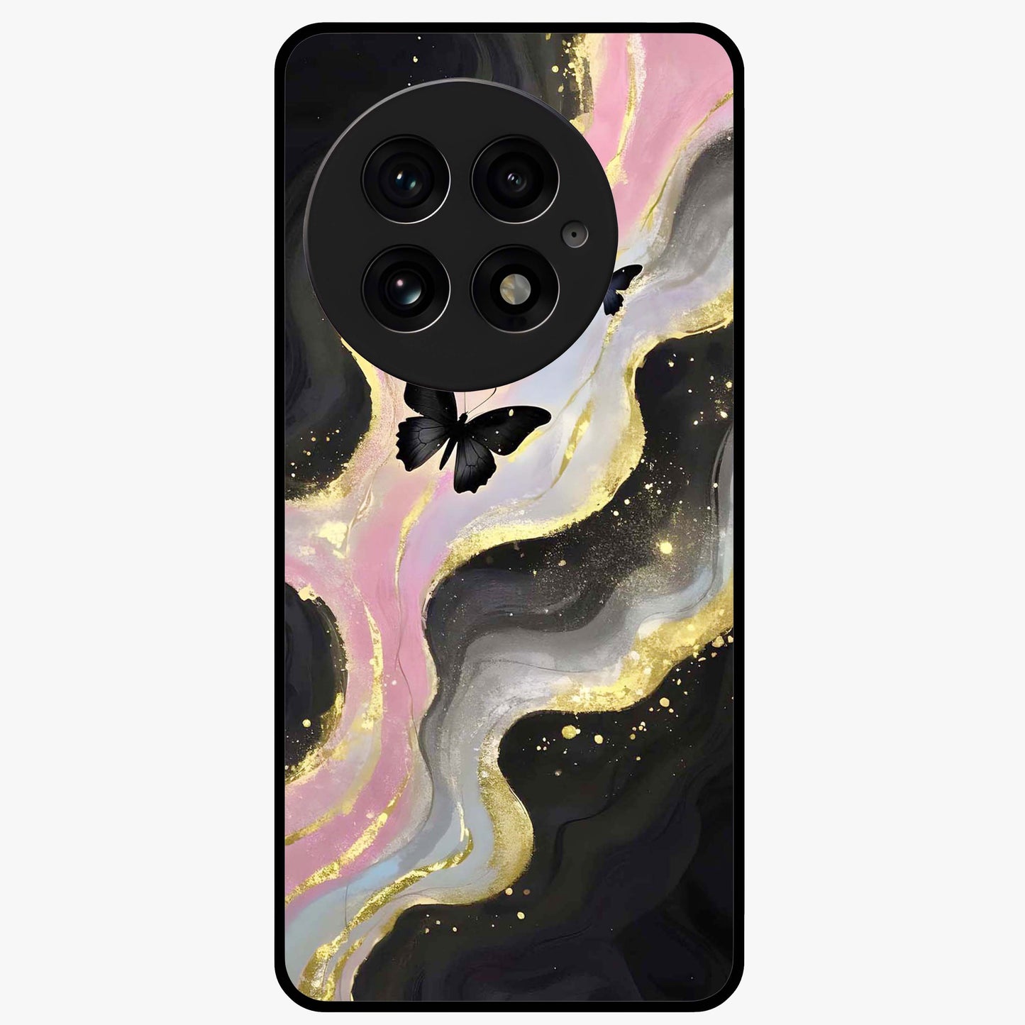 Golden Moon Horizon Glass Case for 1+13 serene front view featuring glowing golden moon over horizon artwork