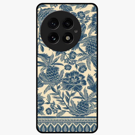 Heirloom Wild Bloom Glass Case for 1+13 elegant front view featuring vintage inspired wild floral artwork