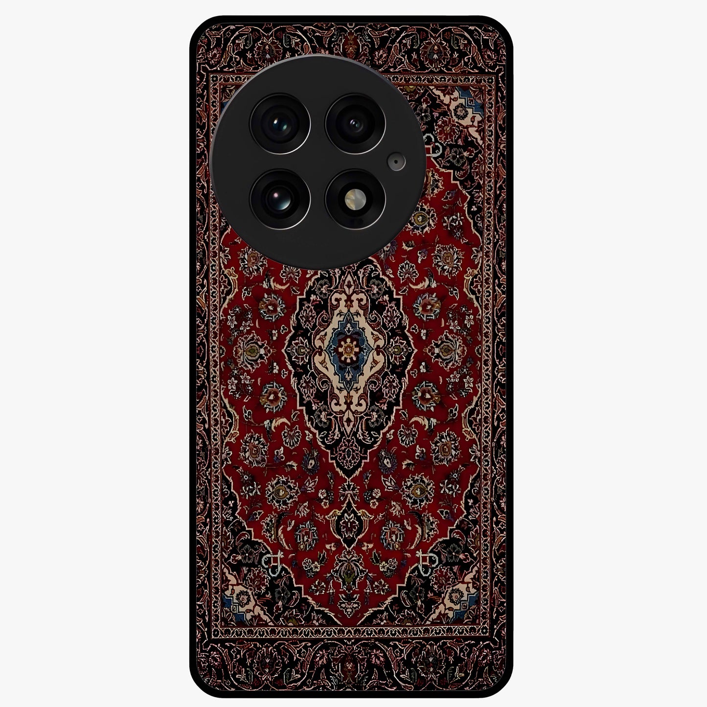 Heritage Carpet Royale Glass Case for 1+13 showing full back design in clean flat view with royal carpet-inspired artwork and glossy glass finish.