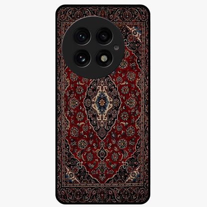 Heritage Carpet Royale Glass Case for 1+13 showing full back design in clean flat view with royal carpet-inspired artwork and glossy glass finish.