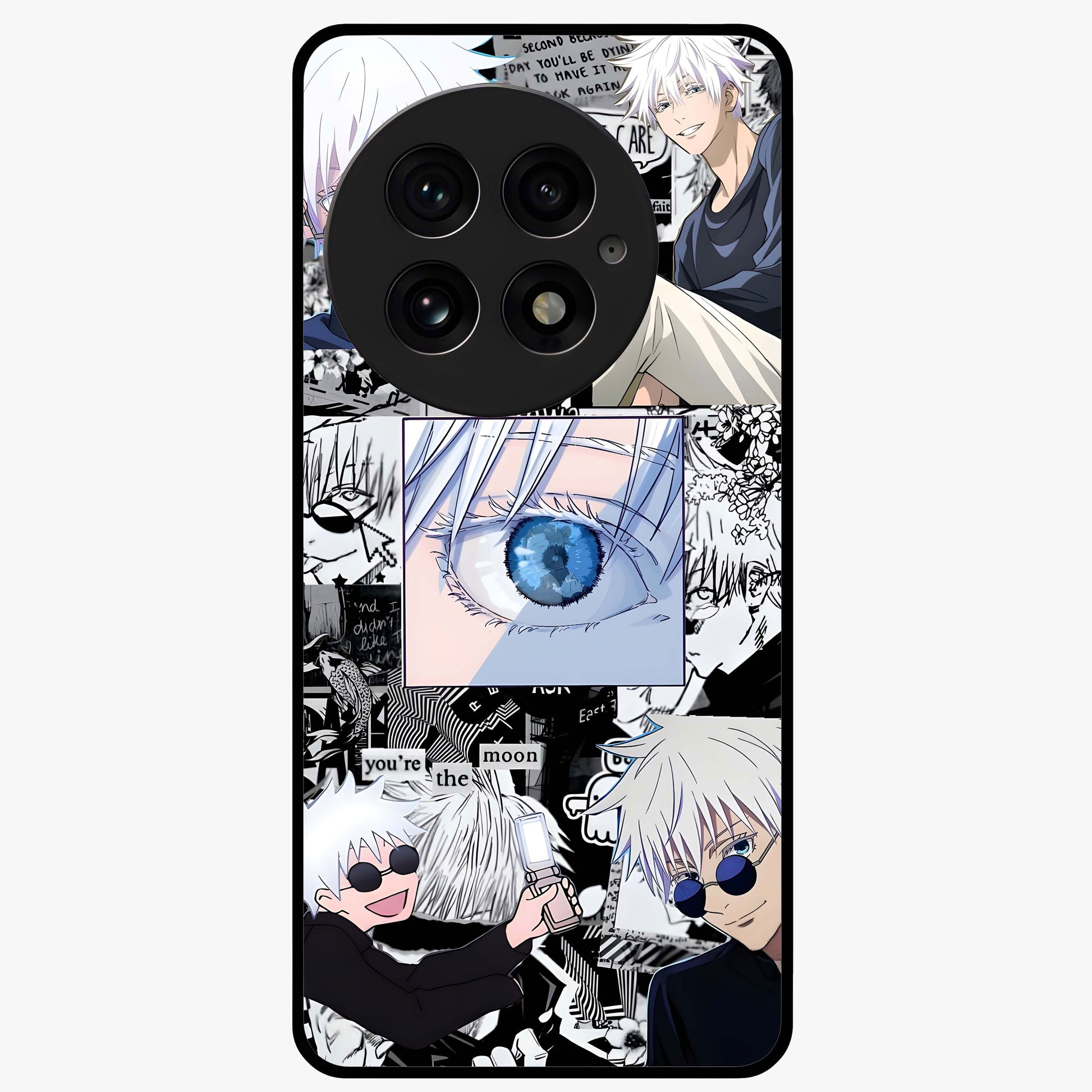 Infinity Sorcerer Chaos Glass Case for 1+13 showing full back design in clean flat view with chaotic sorcerer artwork and glossy glass finish.