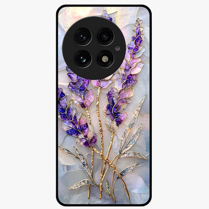 Lavender Dream Glow Glass Case for 1+13 radiant front view featuring glowing lavender inspired artwork