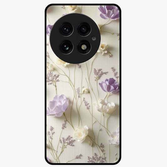 Lilac Breeze Harmony Glass Case for 1+13 soft front view featuring gentle lilac inspired artwork