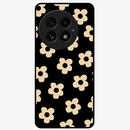 Little Daisy Flower Retro Pattern Glass Case for 1+13 cheerful front view featuring retro daisy floral pattern artwork