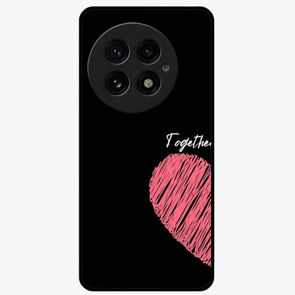 Love Forever Together Left Glass Case for 1+13 romantic front view featuring couple themed artwork