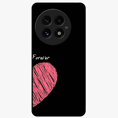Love Forever Together Right Glass Case for 1+13 romantic front view featuring complementary couple artwork