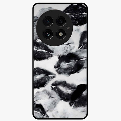 Midnight Kiss Marks Glass Case for 1+13 bold front view featuring romantic kiss mark artwork on dark background