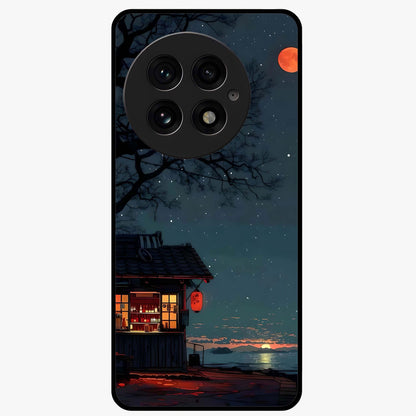 Midnight Lantern Glow Glass Case for 1+13 serene front view featuring glowing lantern artwork under night sky