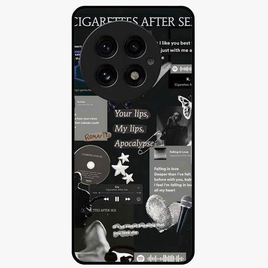 Midnight Love Glass Case for 1+13 romantic front view featuring subtle love inspired artwork in dark tones