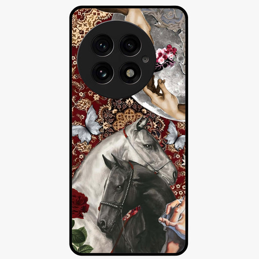 Moonlit Royal Stallion Glass Case for 1+13 majestic front view featuring horse artwork under glowing moonlight