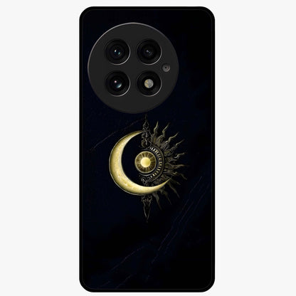 Mystic Lunar Flame Glass Case for 1+13 striking front view featuring moon and flame inspired artwork