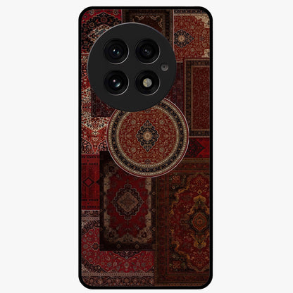 Persian Heritage Collage Glass Case for 1+13 rich front view featuring intricate Persian inspired collage artwork