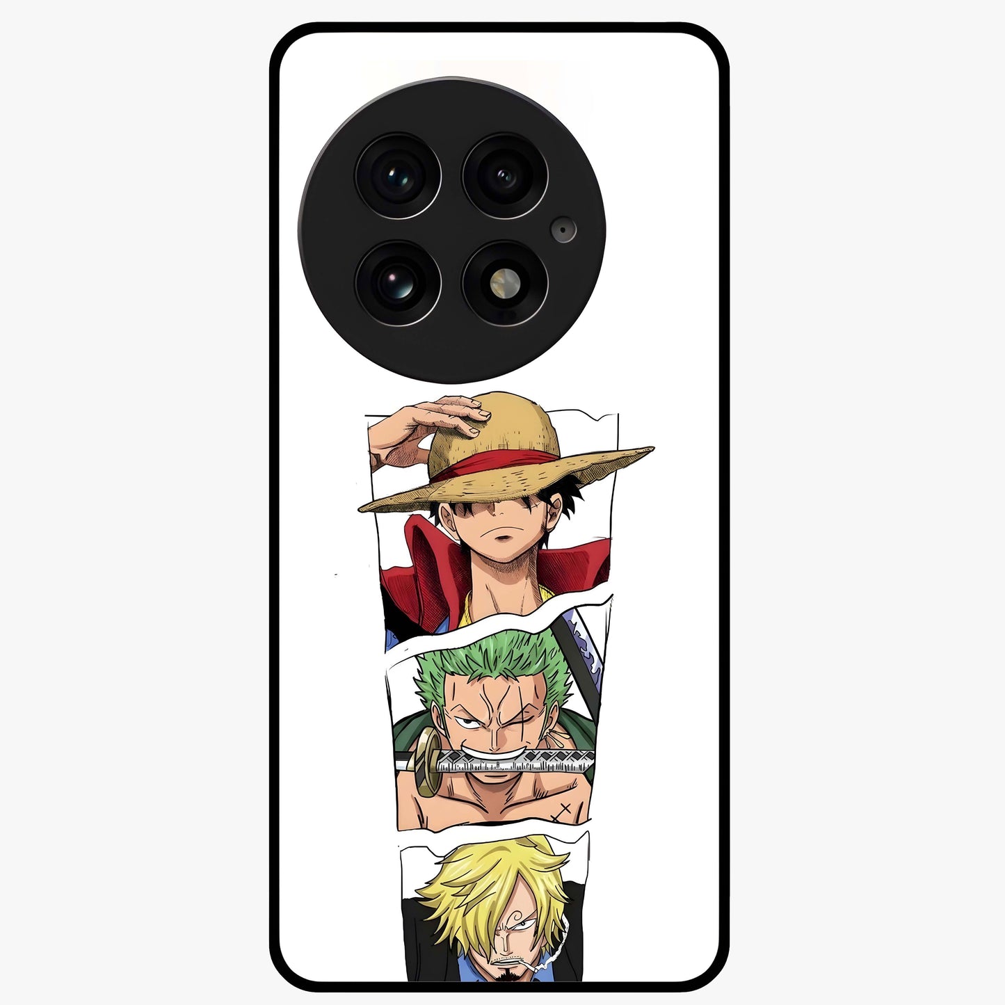 Pirate Trio Resolve Glass Case for 1+13 bold front view featuring pirate inspired trio artwork