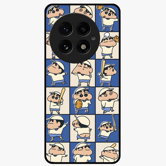 Playful Shin Swing Glass Case for 1+13 lively front view featuring animated character artwork with playful theme