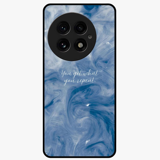 Repeat Your Destiny Glass Case for 1+13 motivational front view featuring bold typography artwork