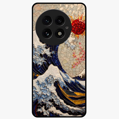 Rising Wave Glory Glass Case for 1+13 dynamic front view featuring powerful wave inspired artwork