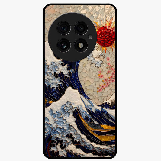 Rising Wave Glory Glass Case for 1+13 dynamic front view featuring powerful wave inspired artwork