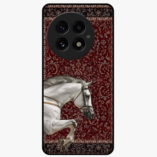 Royal Rider Tapestry Glass Case for 1+13 majestic front view featuring rider artwork in tapestry style