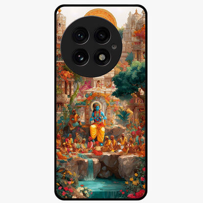 Sacred Sunlight Gods Glass Case for 1+13 powerful front view featuring divine artwork bathed in golden sunlight