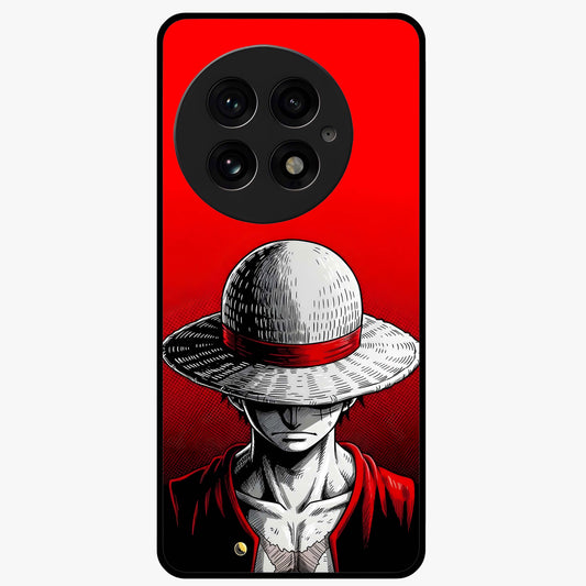 Scarlet Pirate Resolve Glass Case for 1+13 bold front view featuring pirate themed artwork in red hues