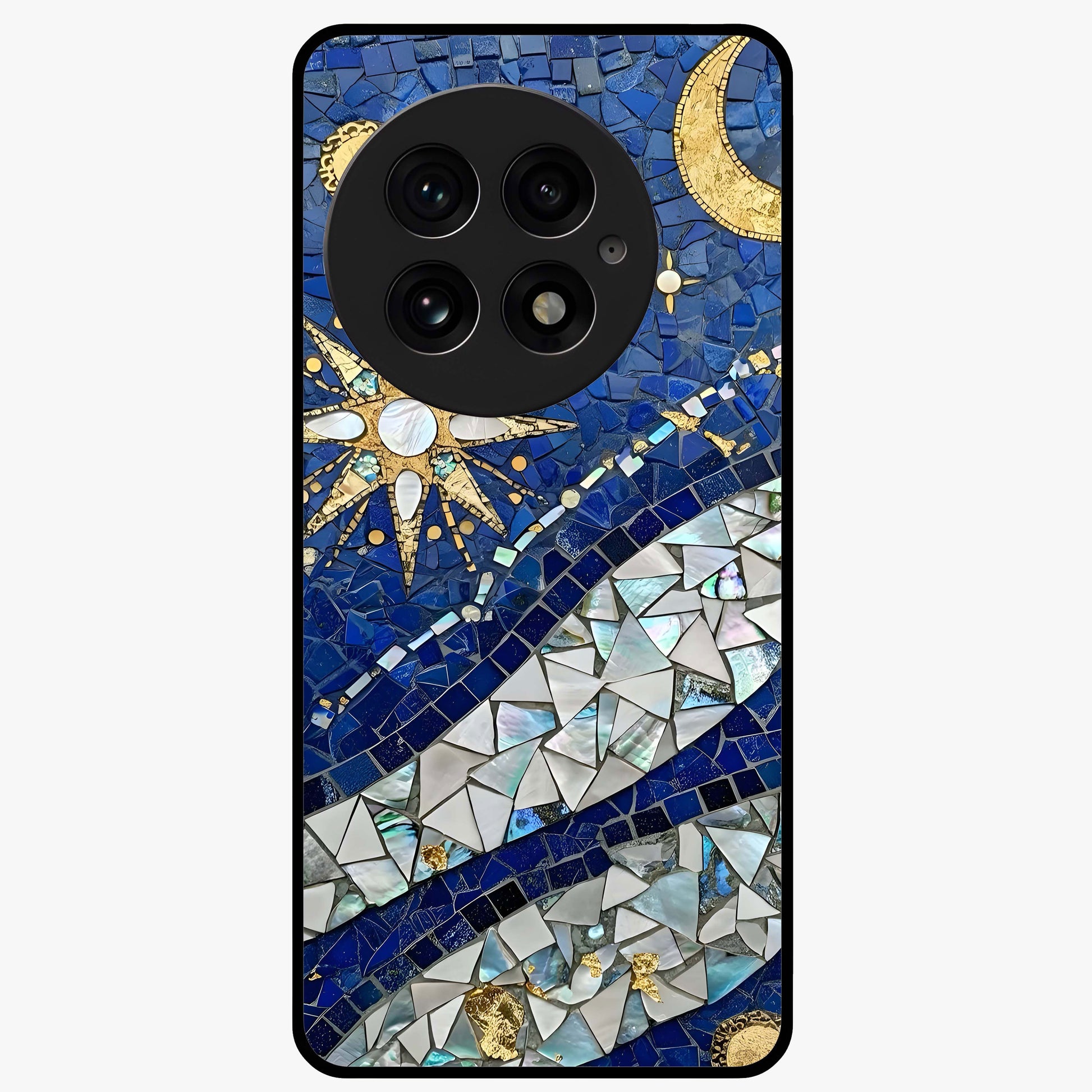 Serene Crane Flight Glass Case for 1+13 graceful front view featuring crane bird artwork in calm tones