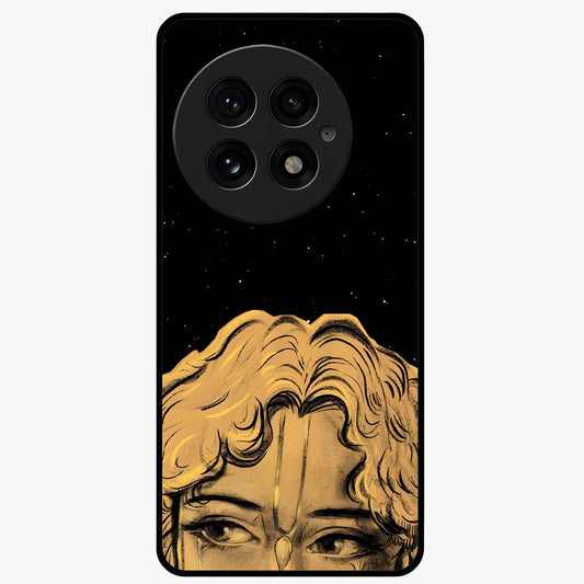 Shri Krishna Art Glass Case for 1+13 devotional front view featuring detailed Krishna inspired artwork