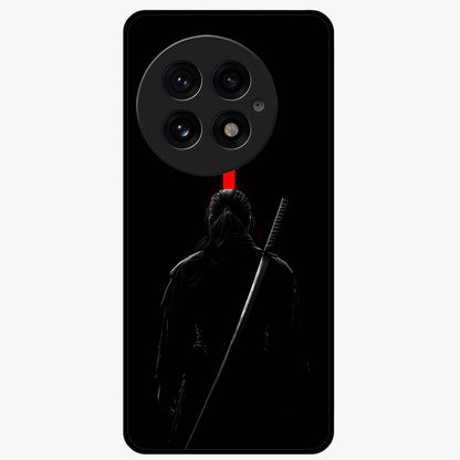 Silent Blade Resolve Glass Case for 1+13 bold front view featuring stealth warrior inspired artwork