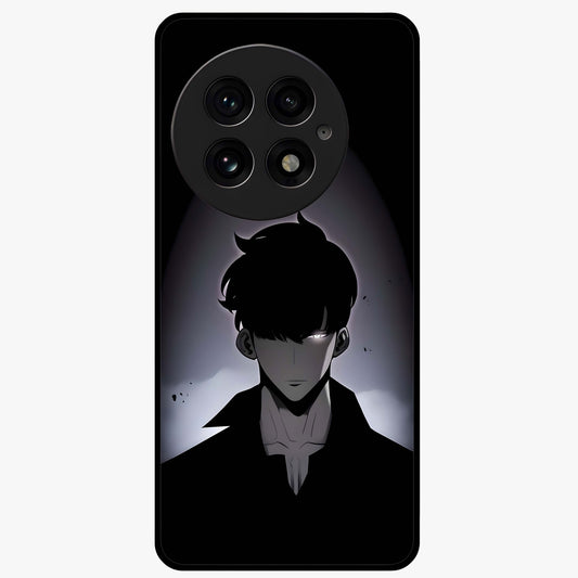Silent Shadow Awakening Glass Case for 1+13 intense front view featuring dark warrior inspired artwork