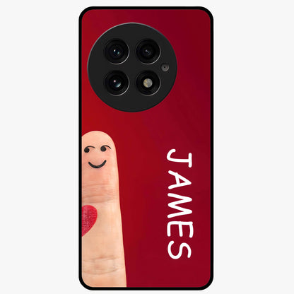 Smiling Heart Bond Glass Case for 1+13 cute front view featuring playful heart themed artwork