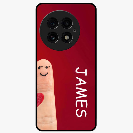 Smiling Heart Bond Glass Case for 1+13 cute front view featuring playful heart themed artwork