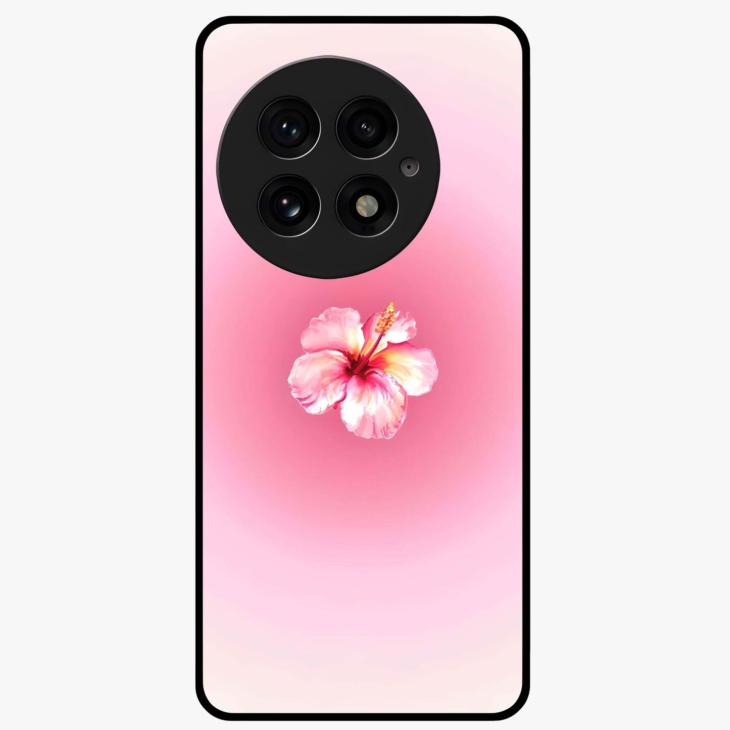 Soft Petal Serenity Glass Case for 1+13 elegant front view featuring gentle floral artwork in muted tones