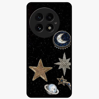 Starlit Cosmic Dreams Glass Case for 1+13 vibrant front view featuring galaxy inspired artistic artwork