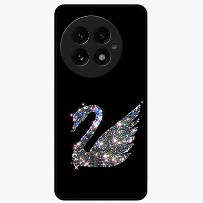 Starlit Swan Grace Glass Case for 1+13 graceful front view featuring swan artwork under shimmering night sky