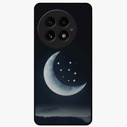 Starry Moon Pattern Glass Case for 1+13 dreamy front view featuring moon and star patterned artwork