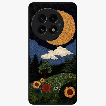 Sun and Moon Magic Design Glass Case for 1+13 artistic front view featuring symbolic sun and moon artwork