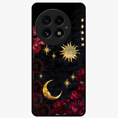 Sunflower Custom Name Glass Case for 1+13 bright front view featuring sunflower artwork with personalized name detail