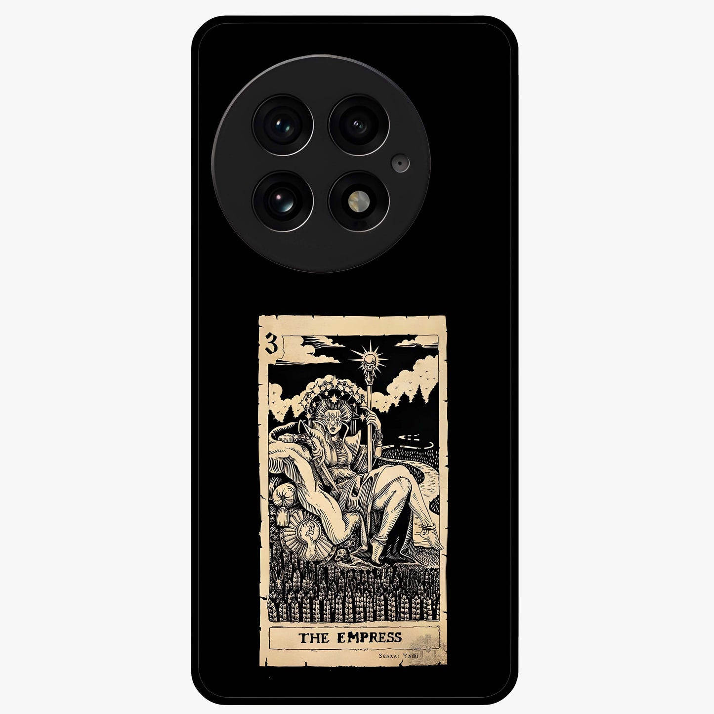 The Empress Glass Case for 1+13 regal front view featuring royal inspired artistic artwork