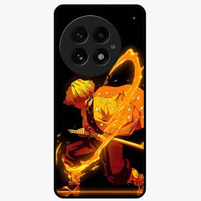Thunder Flame Execution Glass Case for 1+13 intense front view featuring lightning and flame inspired artwork