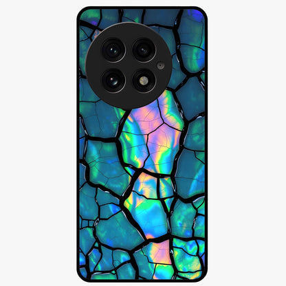 Tropical Wing Vibe Glass Case for 1+13 vibrant front view featuring wing inspired artwork with tropical colors