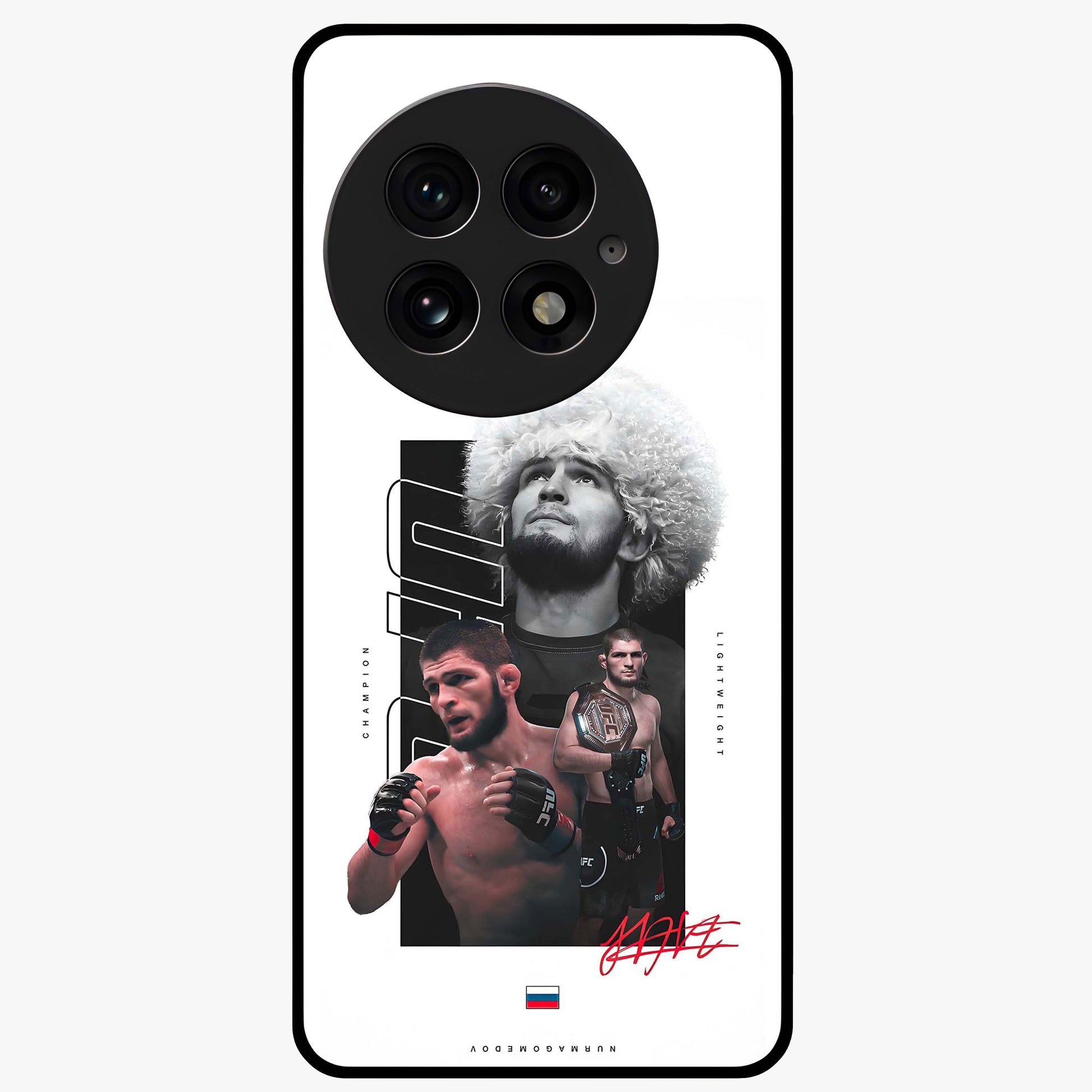 Unbeaten Warrior Legacy Glass Case for 1+13 powerful front view featuring fearless warrior inspired artwork