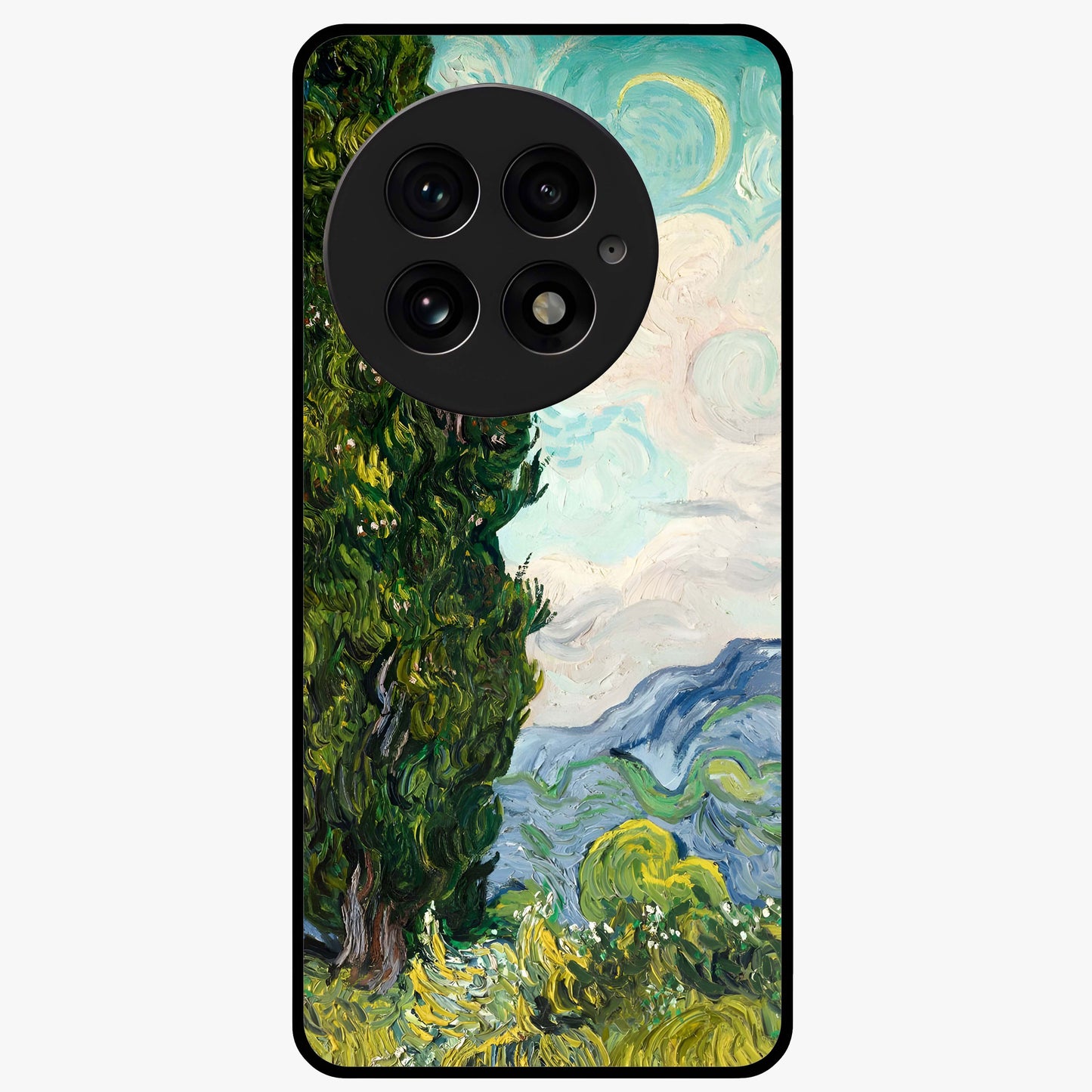 Van Gogh Vintage Art Glass Case for 1+13 elegant front view featuring classic vintage inspired artwork