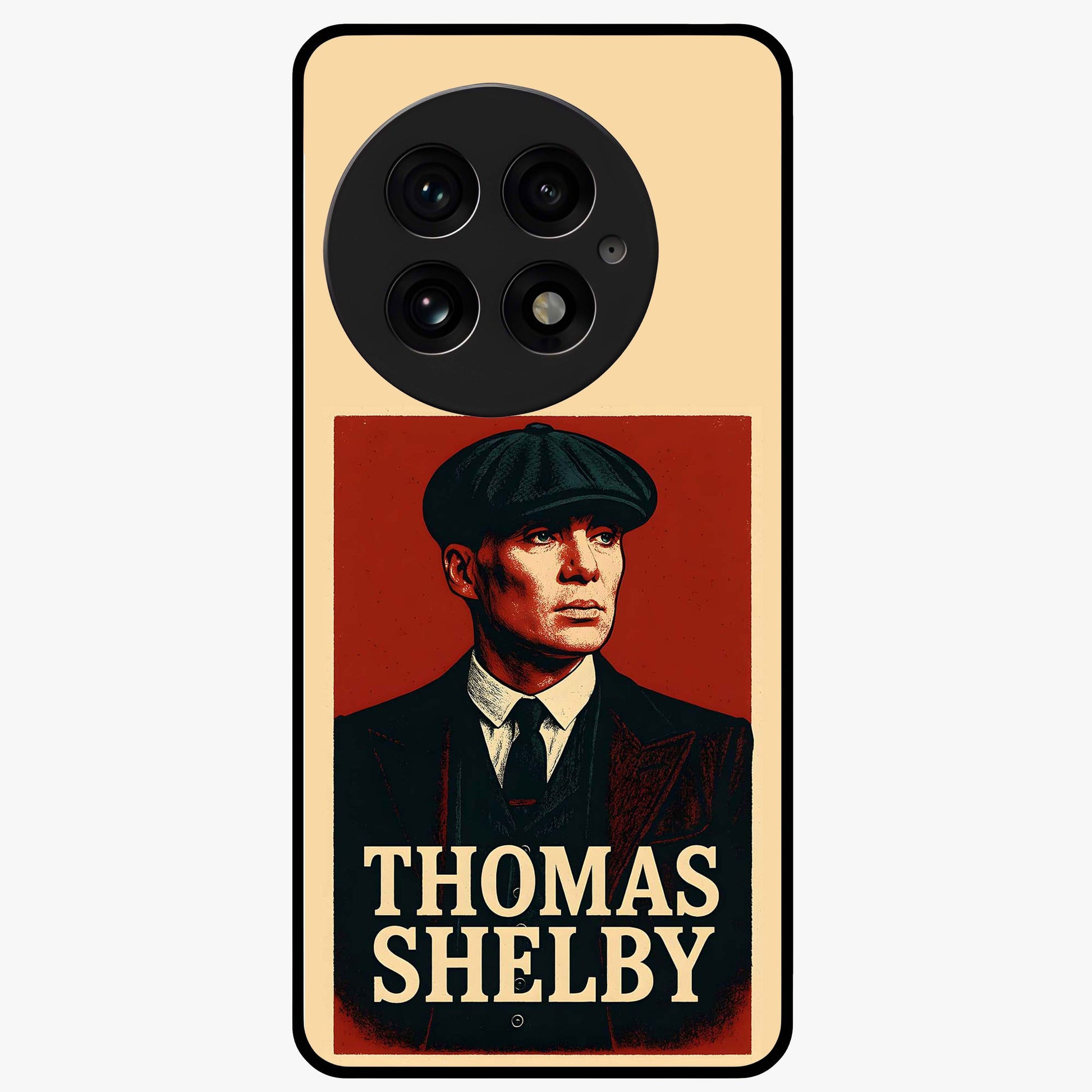 Vintage Mafia Authority Glass Case for 1+13 bold front view featuring classic mafia inspired artwork with retro tones