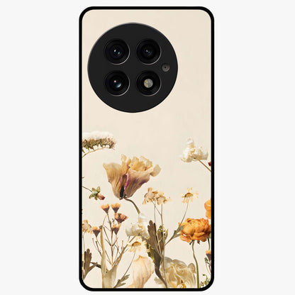 Vintage Petal Love With Custom Name Glass Case for 1+13 romantic front view featuring floral artwork with personalized name detail